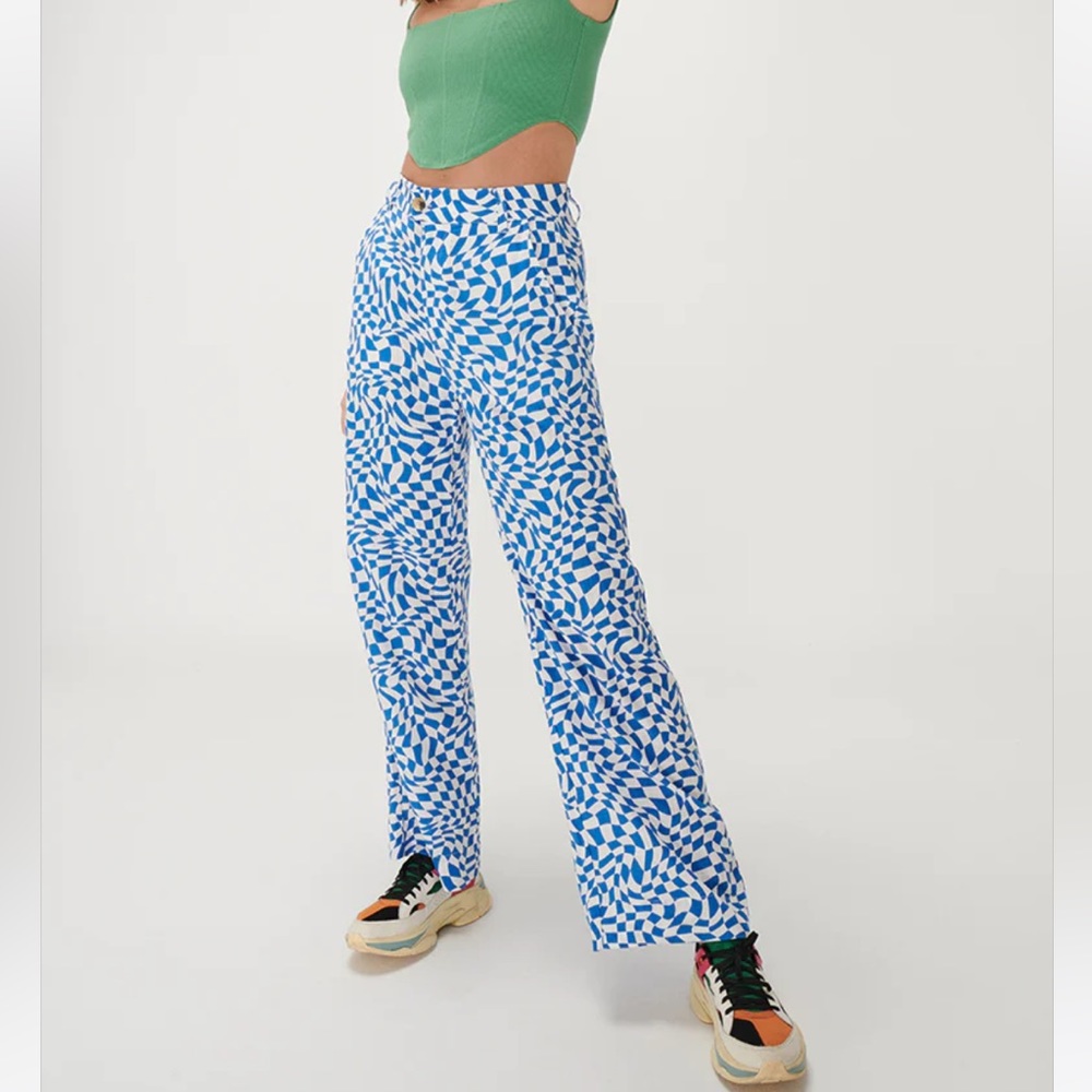 Checkered wide leg pants!!